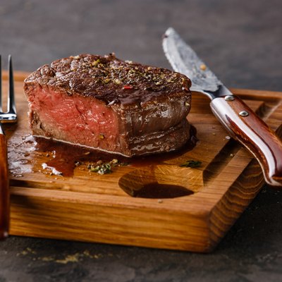 Filet Mignon Steak on wooden board