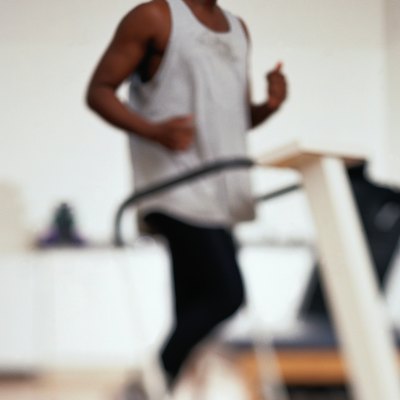 Man Running on a Treadmill in Physical Therapy