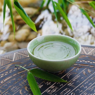 "Cup of green tea,close-up"