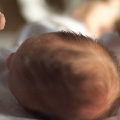 close up of a caucasian newborn baby