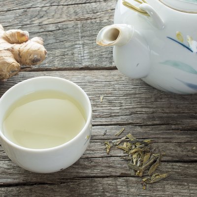 Cup with green tea