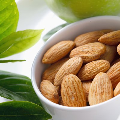 "Bowl of almonds, close-up"