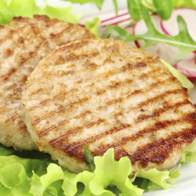 Grilled rabbit burgers