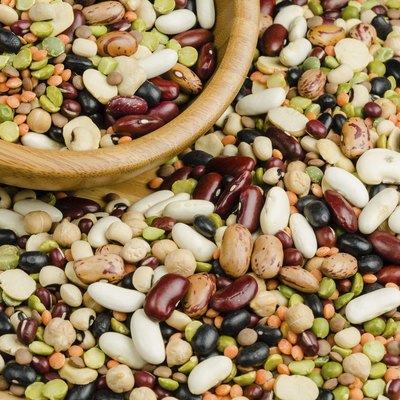 legumes on wood, closeup, background