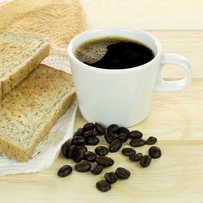 Delicious breakfast with fresh hot coffee