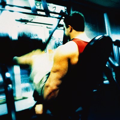 Man doing leg presses