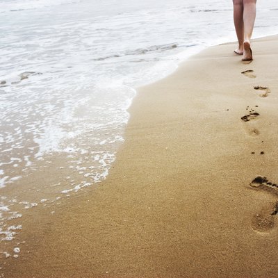 Walking on the sand