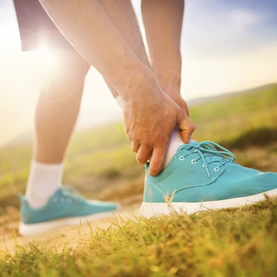 Runner with injured ankle