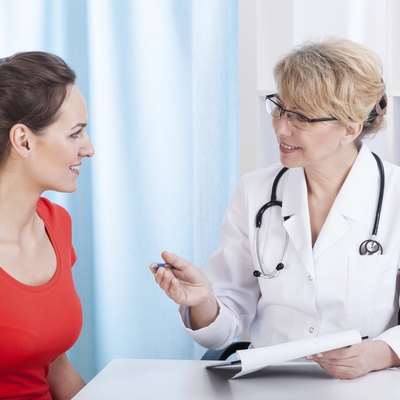 Happy patient at doctor's office