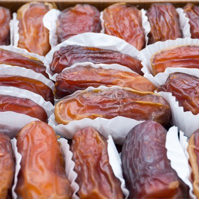 Dried dates in the paper wrappings