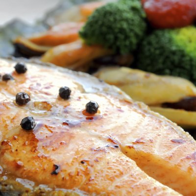 Australian salmon fillet steak grilled with New Zealand mussels