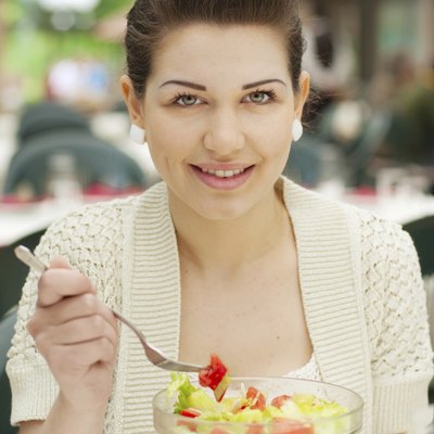 woman with salad
