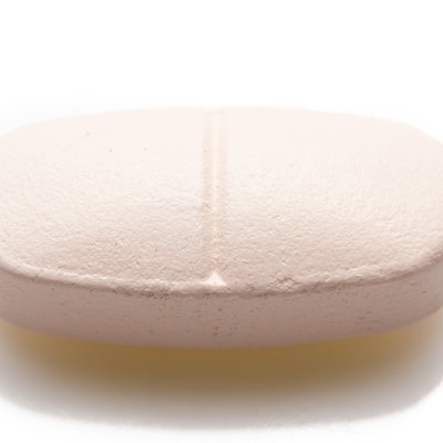 calcium tablet macro shot