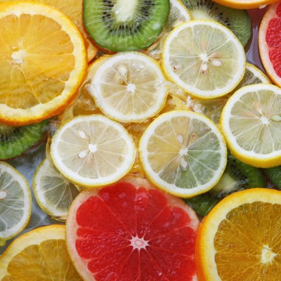 Slices of grapefruit and oranges