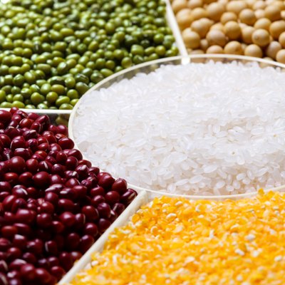 Rice,corn,red bean,green bean and soybean