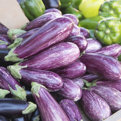 Eggplants and sweet pepper market