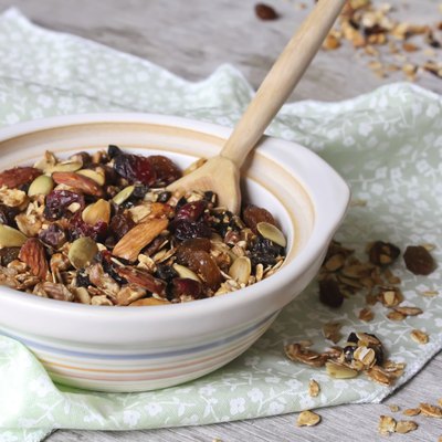 Healthy homemade granola or muesli with oats