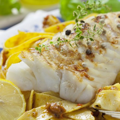 Grilled fish with Italian noodles