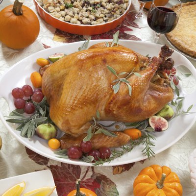 Roasted Turkey on Harvest Table