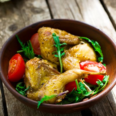the fried quails with salad