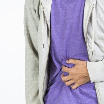 Man suffering from stomach pain