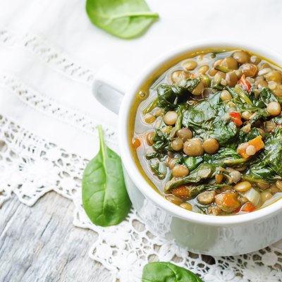 Lentil spinach soup