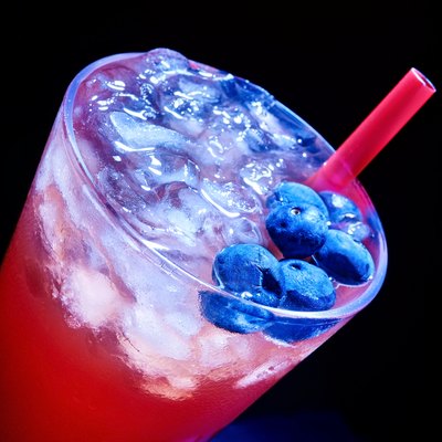 Blueberry cocktail on dark background