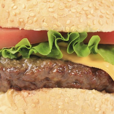 Tasty cheeseburger close-up.