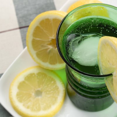 Refreshing Cold Drink with Lemons