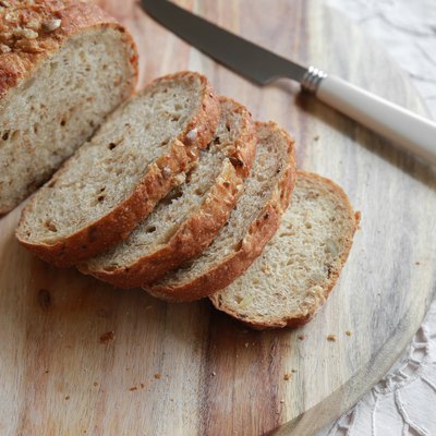 Sliced sourdough bread