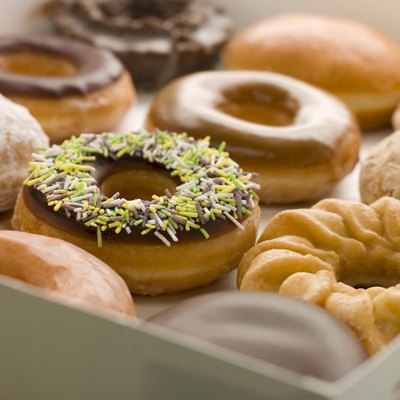 Selection Of Doughnuts In A Tray