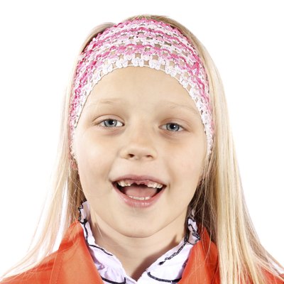 Little girl with missing front teeth