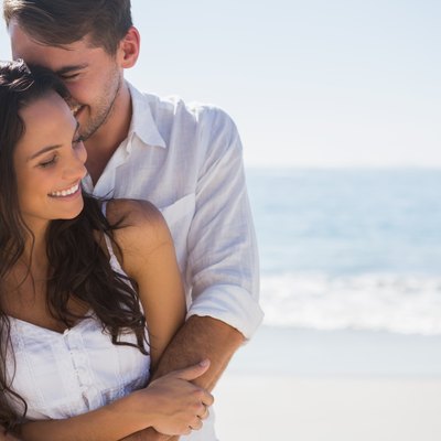 Attractive couple cuddling