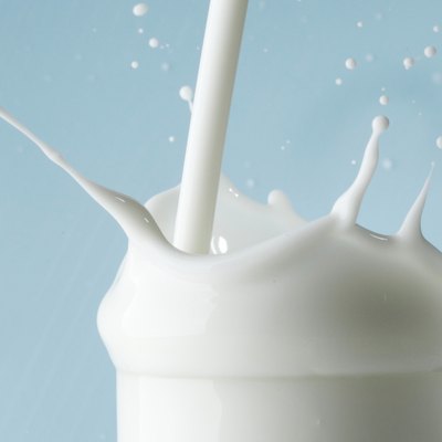 Splash of milk in glass