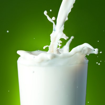 Filling the glass with milk