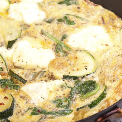 courgette, spinach and ricotta cheese omlet