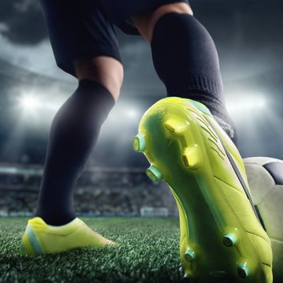 Soccer player in stadium
