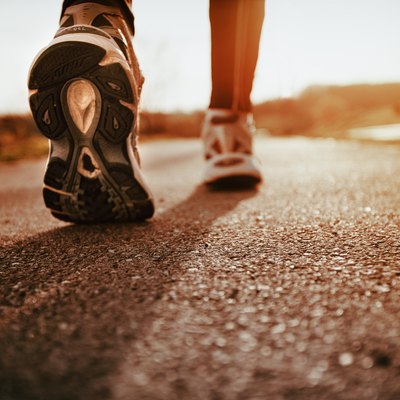 Running shoes closeup