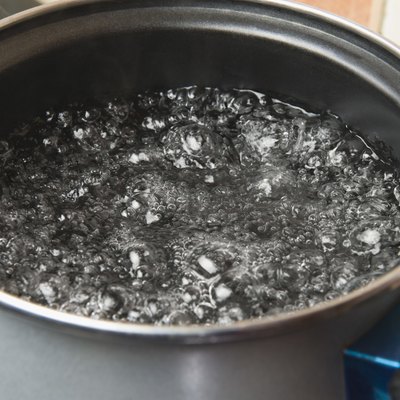 Boiling water in a pot