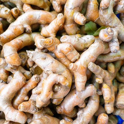 Fresh and organic ginger and turmeric