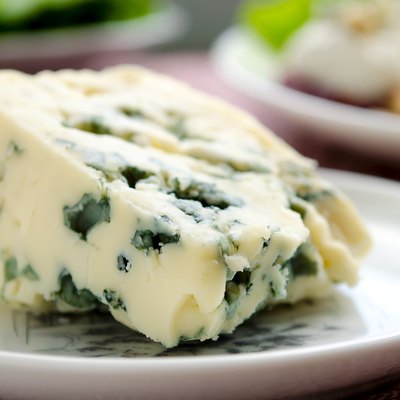 gorgonzola cheese on white plate