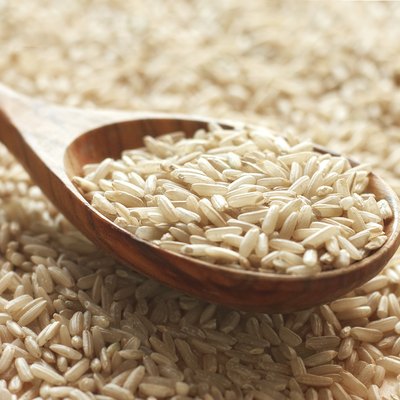 Spoon of brown rice