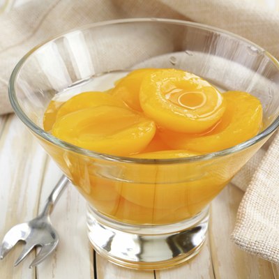 canned preserve peaches (apricots) sweet and healthy dessert