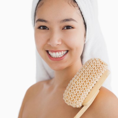 Woman wearing a towel for taking bath