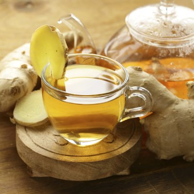 beverage tea with ginger and fresh root