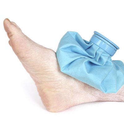Icing a Sprained Ankle with Ice Pack