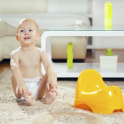 Little Boy Sitting Next Potty