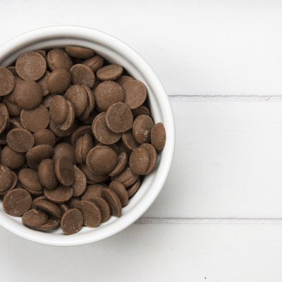 white bowl with chocolate pieces