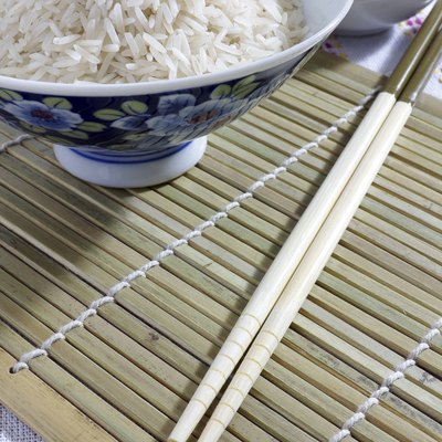 Bowl of rice with chopsticks