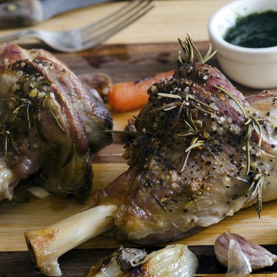 Roast legs of lamb